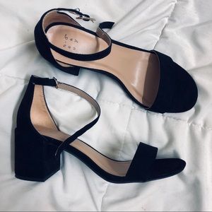 target 2 inch black strappy heels